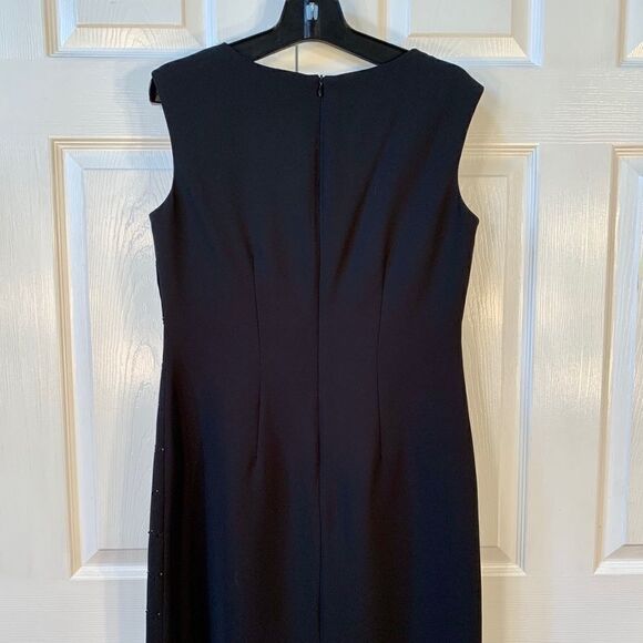 BLACK EVAN PICONE SLEEVELESS BEADED SHEATH SIZE 8 - Picture 7 of 9